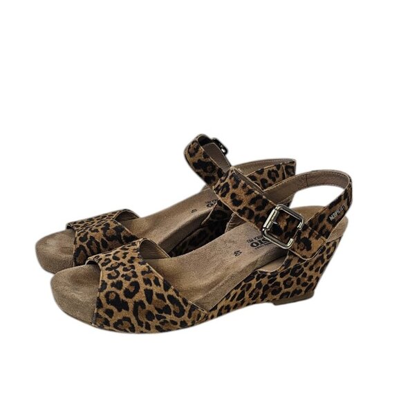 Mephisto Womens Leopard Print Sling Back Wedge Open Toe Sandals, Size 40 / US 10 - Picture 9 of 9